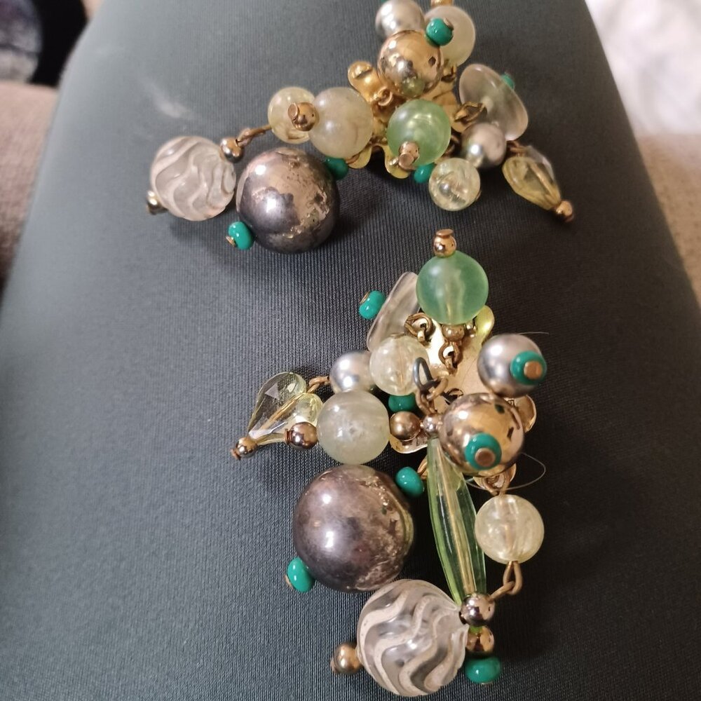 Chameleon Brand Vintage Signed Earrings Clip On